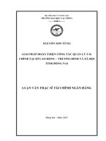 Giải pháp hoàn thiện công tác quản lý tài chính tại Sở Lao động – Thương binh và Xã hội tỉnh Đồng Nai: luận văn thạc sĩ