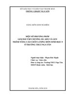 Một số phương pháp giải bài tập chương III AND và gen nhằm nâng cao chất lượng môn sinh học 9 ở trường THCS nga tân 