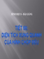Bài giảng Hình học 8 chương 4 bài 8: Một số bài giảng hay về Diện tích xung quanh của hình chóp đều