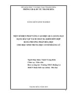 Một số biện pháp nâng cao hiệu quả giảng dạy dạng bài tập tách chất ra khỏi hỗn hợp bằng phương pháp hóa học cho học sinh trường trung học cơ sở hoằng lý 