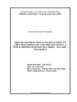 Một số kinh nghiệm tổ chức nâng cao chất lượng hoạt động góc cho trẻ mẫu giáo 5   6 tuổi tại trường mầm non nga thiện 
