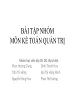 BÀI tập NHÓM ke toan quan tri 