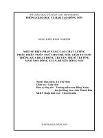 Một số biện pháp nâng cao chất lượng phát triển ngôn ngữ cho trẻ mẫu giáo 4 5 tuổi thông qua hoạt động truyện, thơ ở trường mầm non đông xuân, huyện đông sơn 