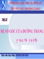 Bài giảng Đại số 9 chương 2 bài 5: Hệ số góc của đường thẳng y=ax+b