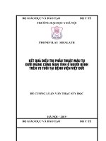 KẾT QUẢ điều TRỊ PHẪU THUẬT máu tụ dưới MÀNG CỨNG mạn TÍNH ở NGƯỜI BỆNH TRÊN 70 TUỔI tại BỆNH VIỆN VIỆT đức 