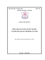 NỒNG ĐỘAXIT URIC HUYẾT THANH và mối LIÊN QUAN với BỆNH vảy nến 