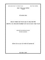 Hoàn thiện kế toán quản trị chi phí trong các doanh nghiệp sản xuất giấy Việt Nam tt TV