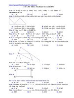 216 câu TRẮC NGHIỆM TOÁN lớp 3 