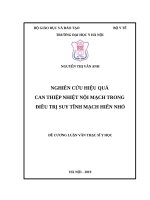 NGHIÊN cứu HIỆU QUẢ CAN THIỆP NHIỆT nội MẠCH TRONG điều TRỊ SUY TĨNH MẠCH HIỂN NHỎ 