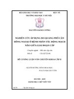 NGHIÊN cứu áp DỤNG đo QUANG PHỔ cận HỒNG NGOẠI ở BỆNH NHÂN tắc ĐỘNG MẠCH não GIỮA GIAI đoạn cấp 