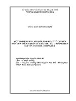 Một số biện pháp đổi mới sinh oạt tổ chuyên môn dựa trên nghiên cứu bài học tại trường THCS nguyễn văn trỗi   hoằng quỳ 