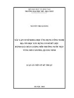 NGHIÊN CỨU ỨNG DỤNG MÔ HÌNH KHỐI KHÔNG GIAN TRONG PHÂN VÙNG NGUY CƠ PHỤC VỤ CẢNH BÁO LŨ LƯU VỰC SÔNG LAM