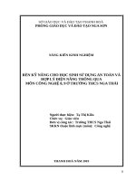 Rèn kỹ năng cho học sinh sử dụng an toàn và hợp lý điện năng thông qua môn công nghệ 8,9 ở trường THCS nga thái 