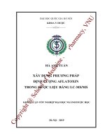 Xây dựng phương pháp định lượng aflatoxin trong dược liệu bằng LC MS MS 