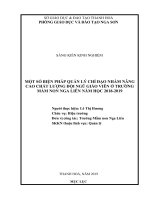 Một số biện pháp quản lý, chỉ đạo nhằm nâng cao chất lượng đội ngũ giáo viên trường mầm non nga liên năm học 2018 2019 
