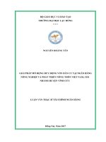Giải pháp mở rộng huy động vốn dân cư tại Ngân hàng Nông nghiệp và Phát triển nông thôn Việt Nam  Chi nhánh huyện Vĩnh Cửu: luận văn thạc sĩ