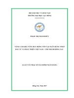 Nâng cao khả năng huy động vốn tại Ngân hàng Thương mại Cổ phần Đầu tư và Phát triển Việt Nam – Chi nhánh Đồng Nai: luận văn thạc sĩ