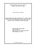 Kinh nghiệm giúp học sinh học tốt và phát triển năng lực tư duy thông qua việc giảng dạy các bài toán về tỷ số phần trăm ở tiểu học 