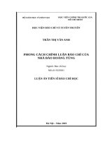 Phong cách chính luận báo chí của nhà báo hoàng tùng