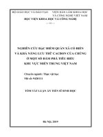 Nghiên cứu đặc điểm quần xã cỏ biển và khả năng lưu trữ cacbon của chúng ở một số đầm phá tiêu biểu khu vực miền trung việt nam tt 