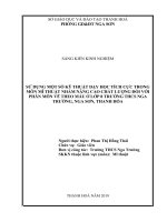 ử dụng một số kỹ thuật dạy học tích cực trong môn mĩ thuật nhằm nâng cao chất lượng đối với phân môn vẽ theo mẫu ở lớp 8 trường THCS nga trường, nga sơn, thanh hóa 