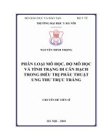 PHÂN LOẠI mô học, độ mô học và TÌNH TRẠNG DI căn HẠCH TRONG điều TRỊ PHẪU THUẬT UNG THƯ TRỰC TRÀNG 