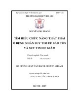 TÌM HIỂU CHỨC NĂNG THẤT PHẢI ở BỆNH NHÂN SUY TIM EF bảo tồn và SUY TIM EF GIẢM 