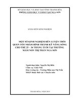 Một số kinh nghiệm rèn luyện thói quen tốt nhằm hình thành kỹ năng sống cho trẻ 25   36 tháng tuổi tại trường mầm non thị trấn nga sơn 