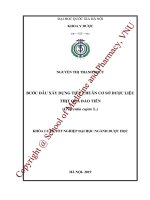 Bước đầu xây dựng tiêu chuẩn cơ sở dược liệu thịt quả đào tiên (crescentia cujete l) 