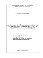 ột số giải pháp nâng cao chất lượng cho trẻ mẫu giáo 3 4 tuổi làm quen với tác phẩm văn học thể loại truyện kể 