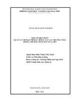 Một số biện pháp quản lý chỉ đạo phòng chống tai nạn thương tích trong trường mầm non nga liên 