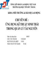 Ứng dụng kỹ thuật sinh thai trong quản ly tai nguyen 