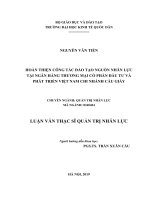 Luận văn thạc sỹ - Hoàn thiện công tác đào tạo nguồn nhân lực tại Ngân hàng TMCP Đầu tư và Phát triển Việt Nam chi nhánh Cầu Giấy