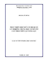 Phát triển đội ngũ cán bộ quản lý trường trung học cơ sở cốt cán theo tiếp cận năng lực