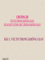 Bài giảng Hình học 11 chương 3 bài 1: Vectơ trong không gian