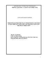 Một số giải pháp quản lý nhằm nâng cao chất lượng đội ngũ giáo viên tại trường mầm non thị trấn triệu sơn 