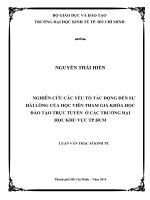Nghiên cứu các yếu tố tác động đến sự hài lòng của học viên tham gia khóa học đào tạo trực tuyến ở các trường đại học khu vực TP HCM 