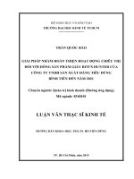 Giải pháp nhằm hoàn thiện hoạt động chiêu thị đối với dòng sản phẩm giày biti’s hunter của công ty TNHH sản xuất hàng tiêu dùng bình tiên đến năm 2021 