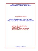 Một số biện pháp nâng cao chất lượng viết bài văn miêu tả cây cối cho học sinh lớp 4 