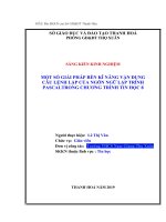 Một số giải pháp rèn kĩ năng vận dụng câu lệnh lặp của ngôn ngữ lập trình p ascal trong chương trình tin học 8 
