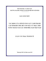 Tác động của chỉ số năng lực cạnh tranh cấp tỉnh đến thu hút vốn đầu tư trực tiếp nước ngoài vào các tỉnh phía nam việt nam 