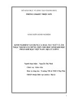Kinh nghiệm vận dụng ca dao, tục ngữ và âm nhạc nhằm gây hứng thú cho học sinh khi học phần khí hậu việt nam   địa lí lớp 8 