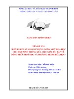 Rèn luyện kĩ năng sử dụng ngôn ngữ hóa học cho học sinh thông qua việc giải bài tập về công thức hóa học và phương trình hóa học 