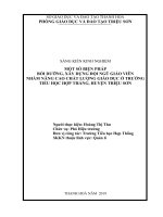 Một số biện pháp bồi dưỡng, xây dựng đội ngũ giáo viên nhằm nâng cao chất lượng giáo dục ở trường tiểu học hợp thắng, huyện triệu sơn 