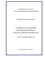 Tác động của đa dạng hóa thu nhập đến lợi nhuận ngân hàng thương mại việt nam 