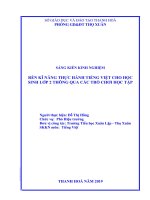Rèn kĩ năng thực hành tiếng việt cho học sinh lớp 2 thông qua trò chơi học tập 