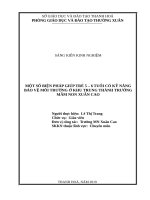 Một số biện pháp giúp trẻ 5 6 tuổi có kỹ năng bảo vệ môi trường ở khu trung thành, tường mầm non xuân cao 
