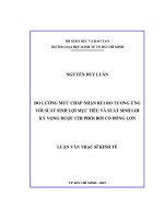 Đo lường mức chấp nhận rủi ro tương ứng với suất sinh lợi mục tiêu và suất sinh lợi kỳ vọng được chi phối bởi cổ đông lớn 