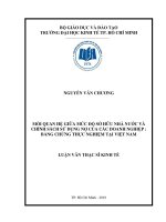 Mối quan hệ giữa mức độ sở hữu nhà nước và chính sách sử dụng nợ của các doanh nghiệp  bằng chứng thực nghiệm tại việt nam 