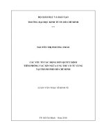Các yếu tố tác động đến quyết định tiêm phòng vắc xin ngừa ung thư cổ tử cung tại thành phố hồ chí minh 